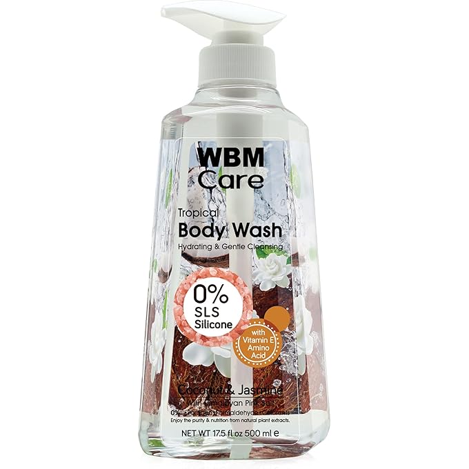 WBM Body Wash Coconut & Jasmine with Himalayan Pink Salt, Protects from dryness, For all Skin Types, 500 ml